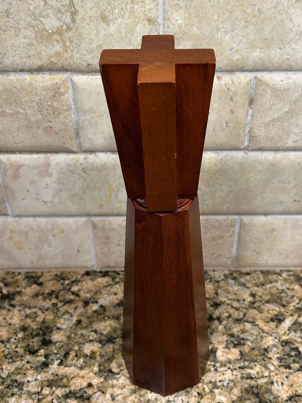 Michael Graves Design Mid-Century Cruciform Wood Pepper Mill Grinder
